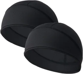 2 Pieces Skull Cap for Men Women Helmet Liner Cooling Hat Beanie Breathable Running Cycling Hat