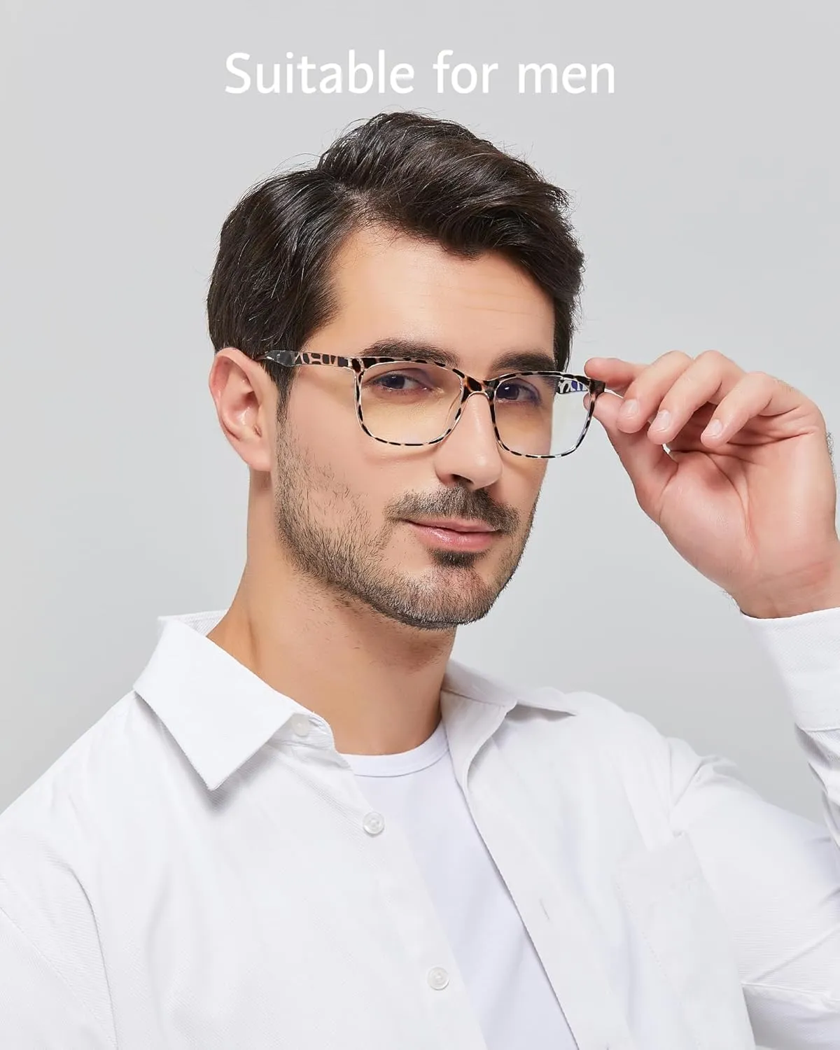 ANRRI Blue Light Glasses Men Women Leopard Blue Light Blocking Computer Glasses Anti Eyestrain Lightweight UV Filter Lens Eyeglasses Frame