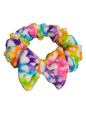 BEAUTY & MAKUP ELASTIC HEADBANDS | Fluffy Rainbow Hearts