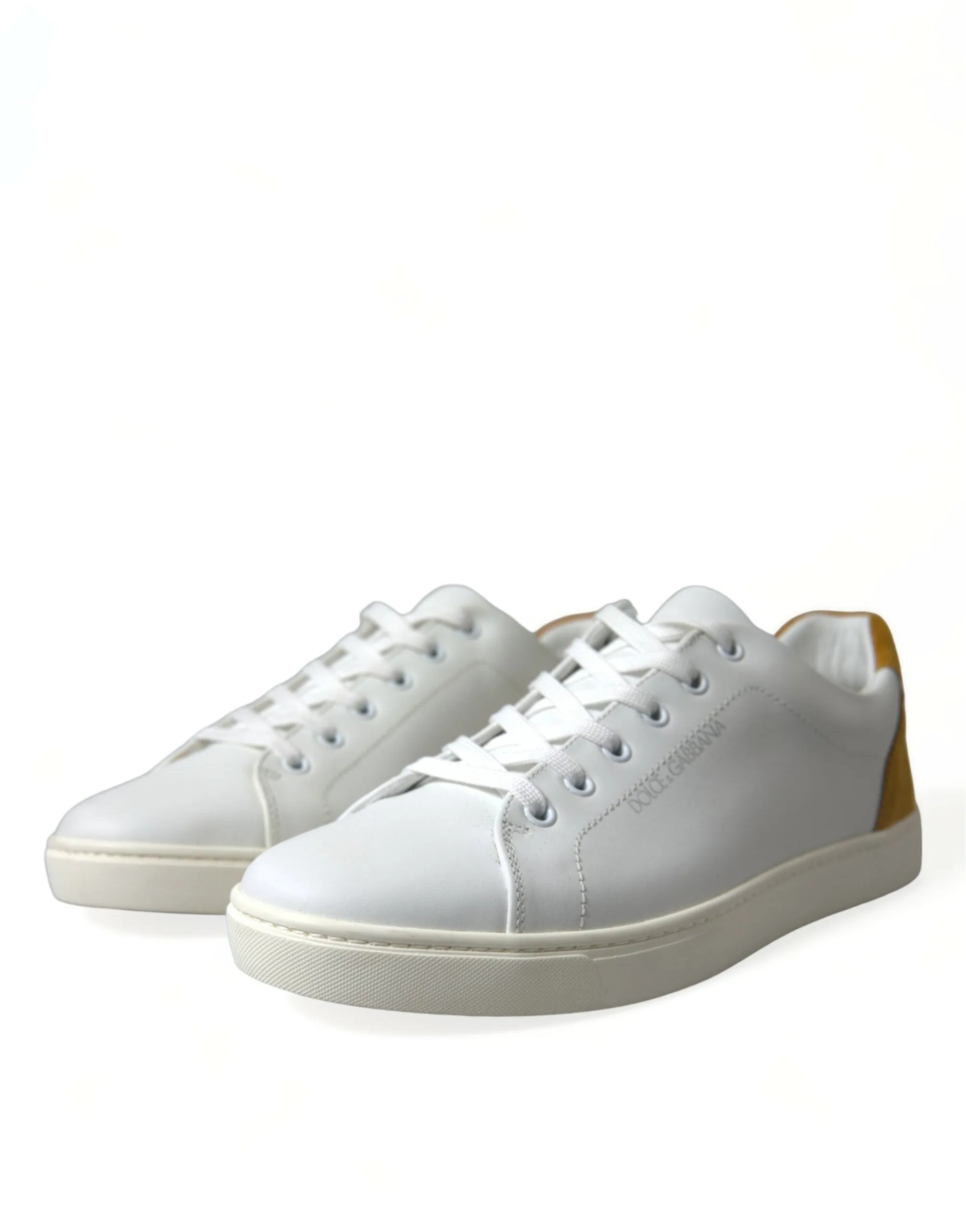 Chic White Calfskin Low Top Sneakers