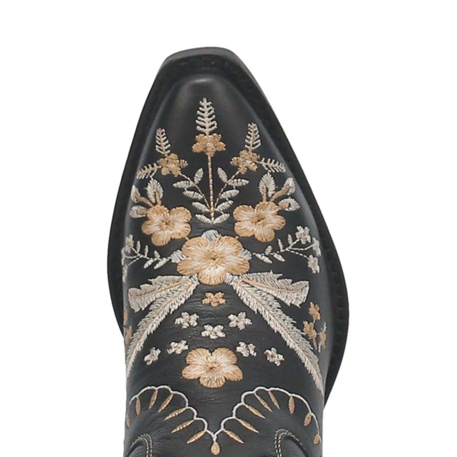 Dingo Women's #Primrose Black Floral Ankle Western Booties DI 748