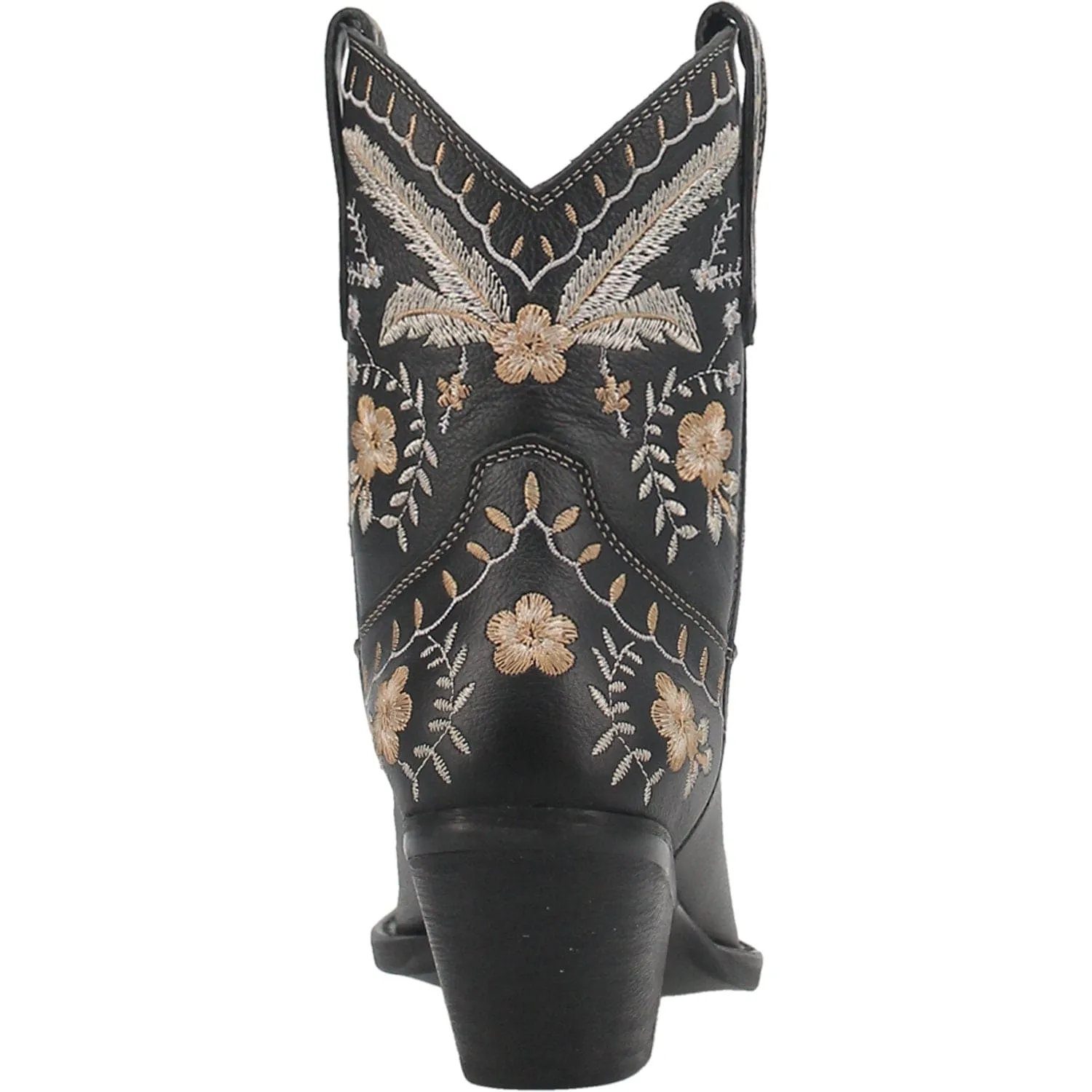 Dingo Women's #Primrose Black Floral Ankle Western Booties DI 748