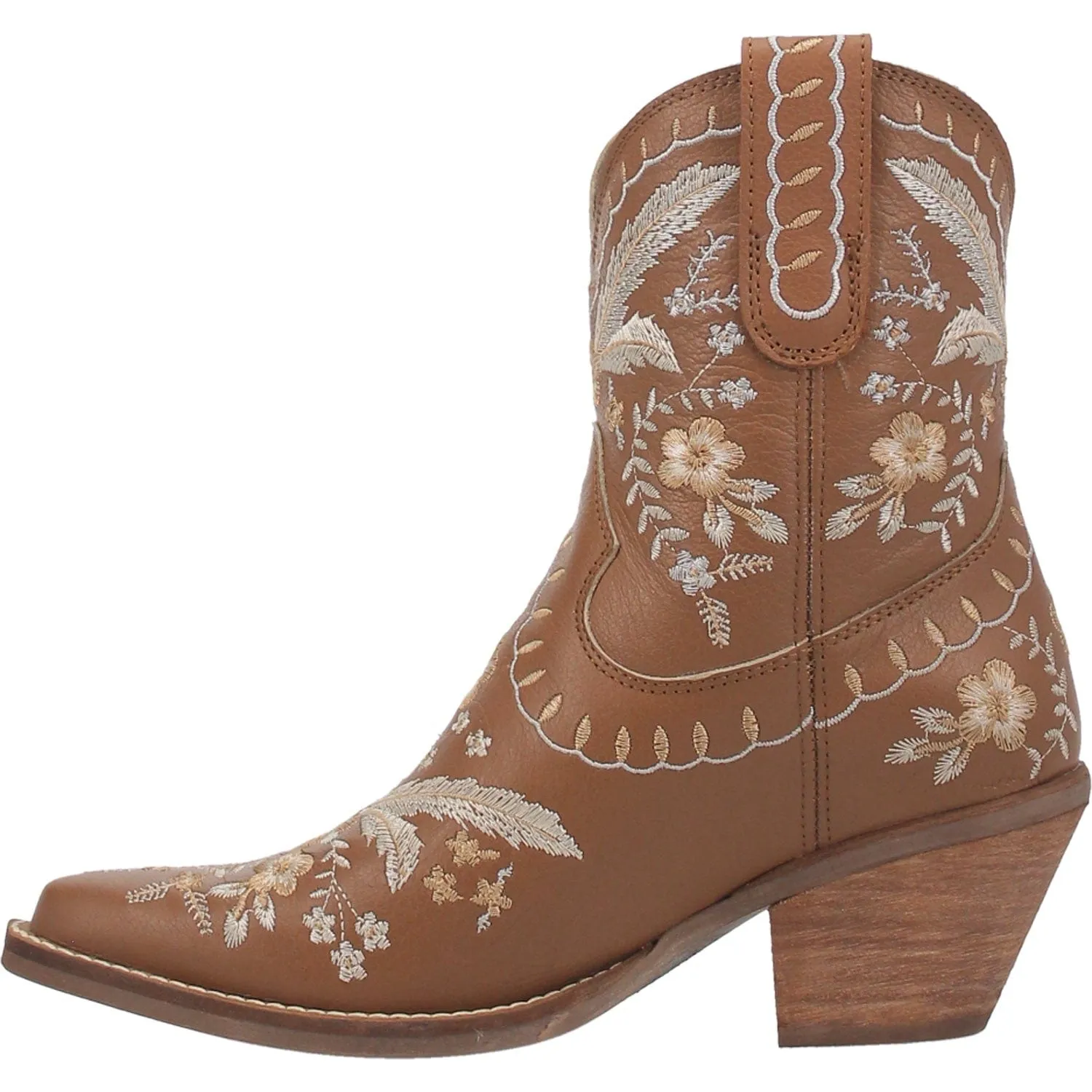 Dingo Women's #Primrose Brown Floral Ankle Western Booties DI 748