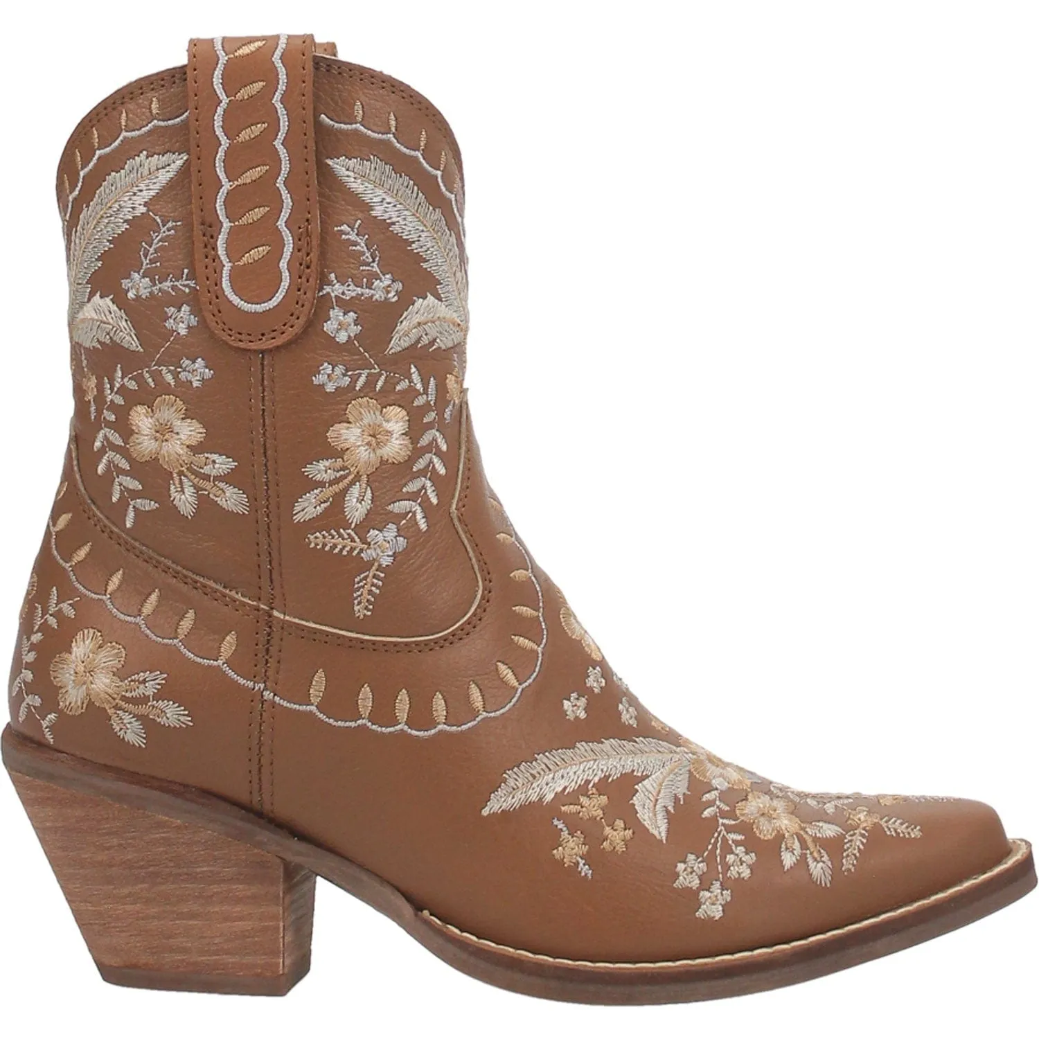 Dingo Women's #Primrose Brown Floral Ankle Western Booties DI 748