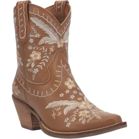Dingo Women's #Primrose Brown Floral Ankle Western Booties DI 748