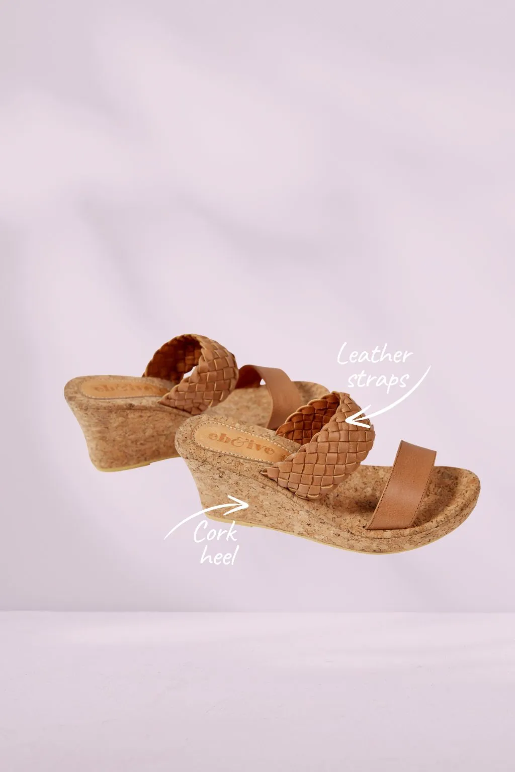 Eb and Ive Utopia Wedge Sandals Tan