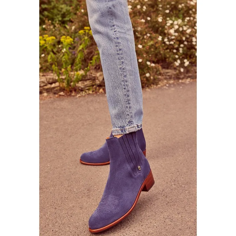 Fairfax & Favor Rockingham Heeled Ladies Suede Ankle Boot - Ink