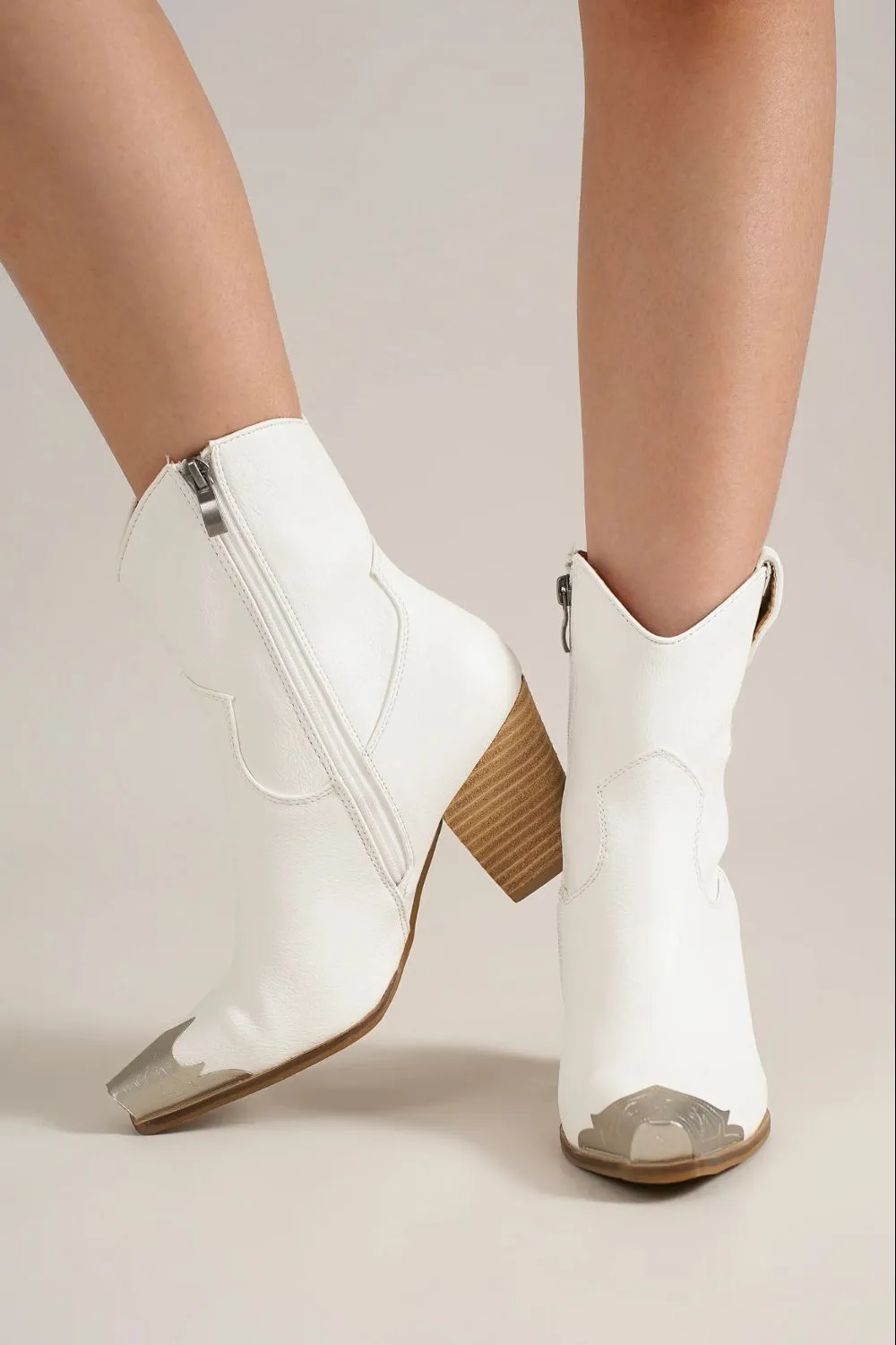 Fashion Faux Leather Block Heel Boots