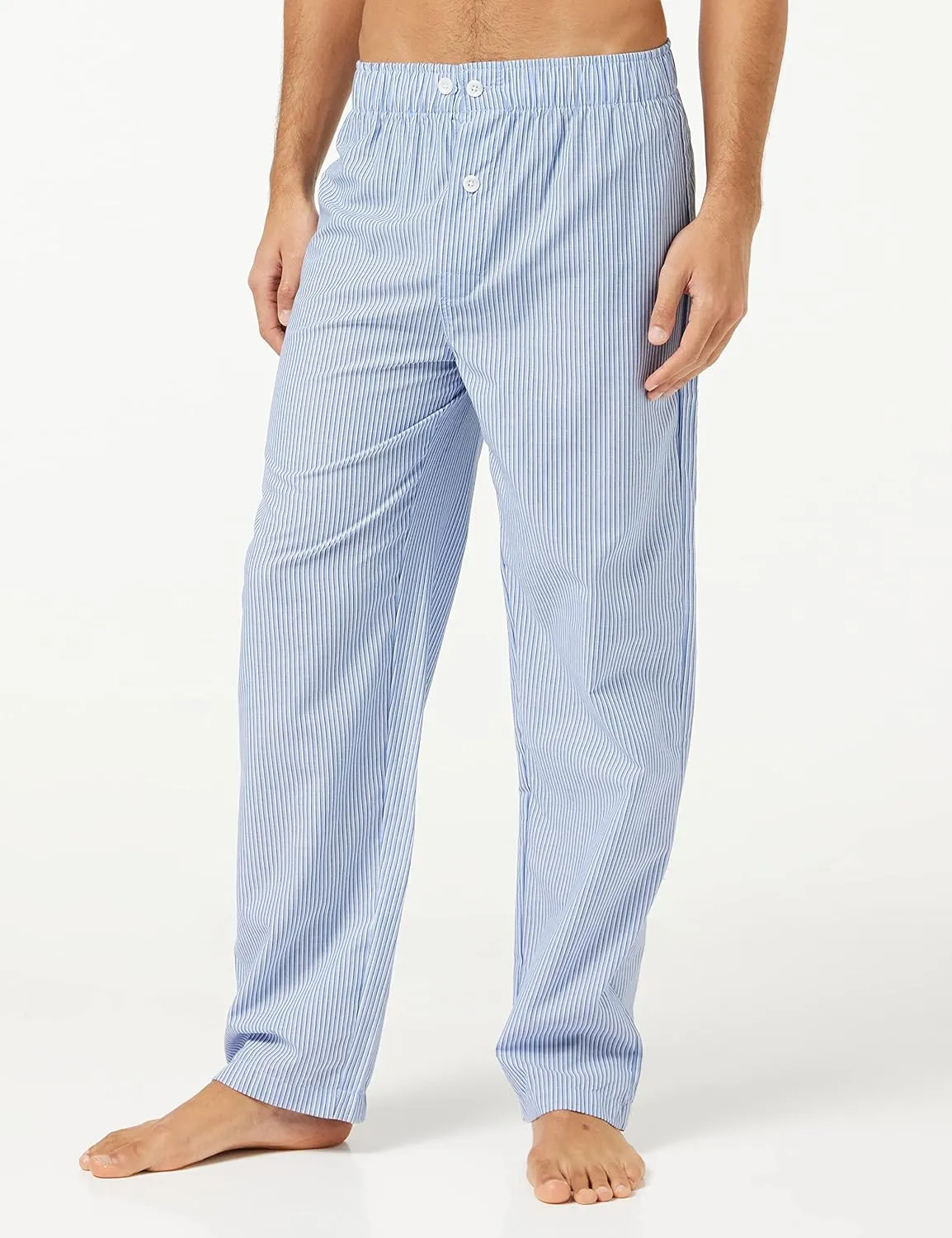 Fruit of the Loom mens Broadcloth Short Sleeve Top and Long Pants Pajama Set
