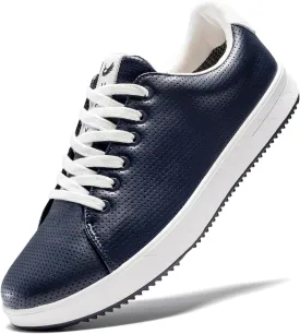 Men's Golf Shoes Professional Spikeless Leather Sneakers Non Slip Low Top Lightweight Comfort Travel Walking Shoes