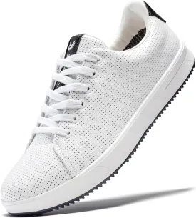 Men's Golf Shoes Professional Spikeless Leather Sneakers Non Slip Low Top Lightweight Comfort Travel Walking Shoes
