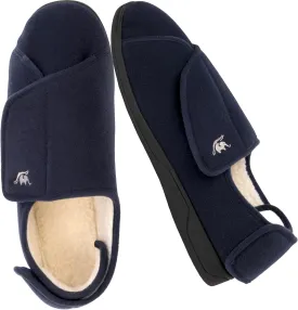 Men's Memory Foam Diabetic Slippers with Adjustable Closure, Extra Wide Comfy Warm Plush Fleece Arthritis Edema Swollen Diabetic House Shoes Machine Washable with Anti Slip Sole