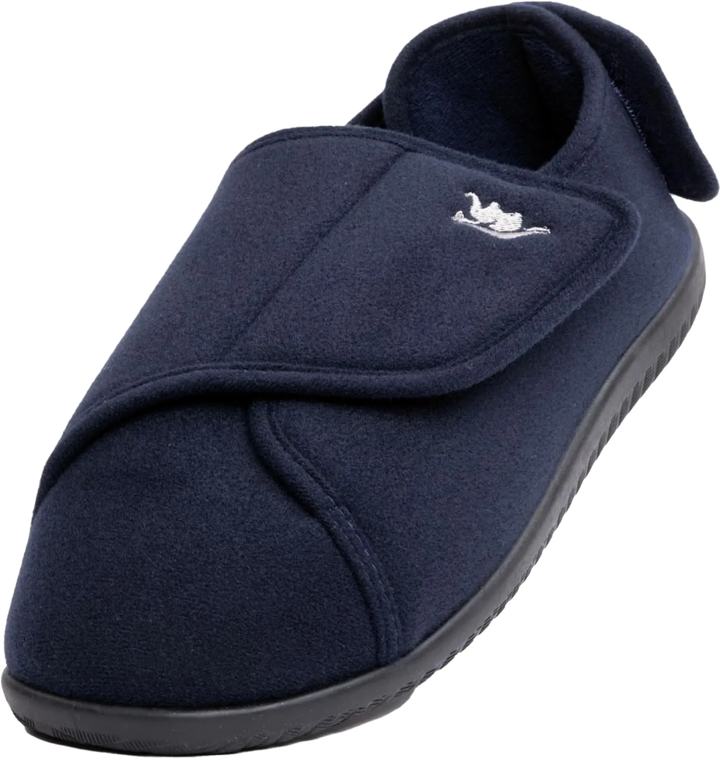Men's Memory Foam Diabetic Slippers with Adjustable Closure, Extra Wide Comfy Warm Plush Fleece Arthritis Edema Swollen Diabetic House Shoes Machine Washable with Anti Slip Sole