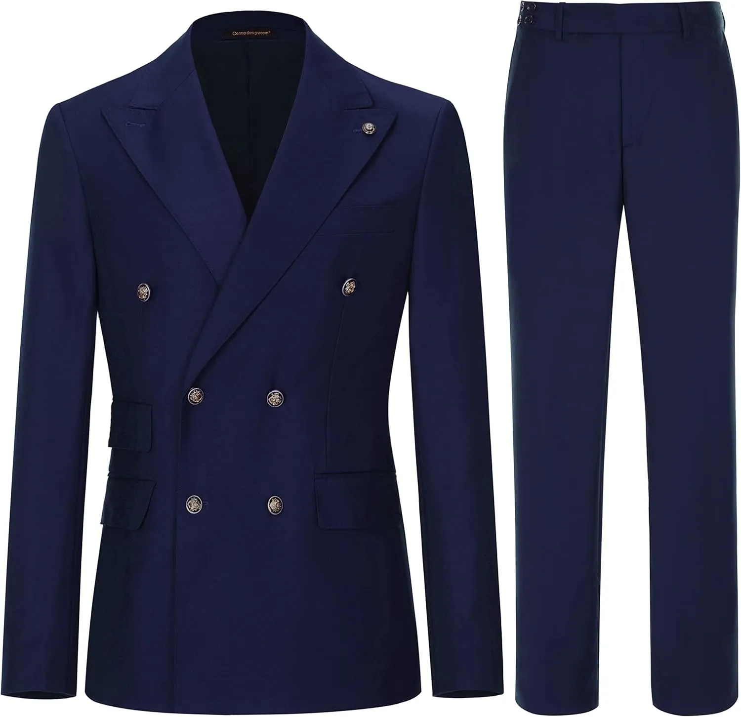 Men's Slim Fit 2 Piece Suit Double Breasted Business Wedding Prom Tuxedo Suits Blazer & Pants Set??