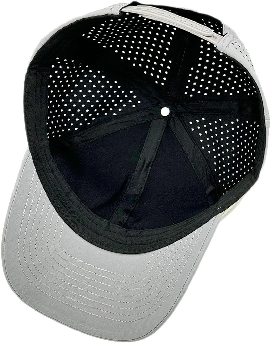Quick Dry Laser Cut Mesh Snapback Trucker Hat for Men - Breathable Curved Brim Baseball Cap for Workouts, Running