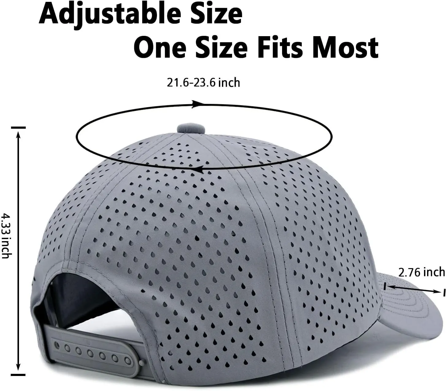 Quick Dry Laser Cut Mesh Snapback Trucker Hat for Men - Breathable Curved Brim Baseball Cap for Workouts, Running