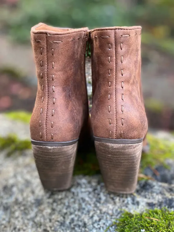 Sophia Tan Boots with Floral Inlay